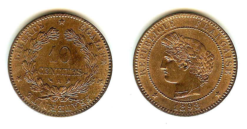 10 centimes Ceres 1898 BU